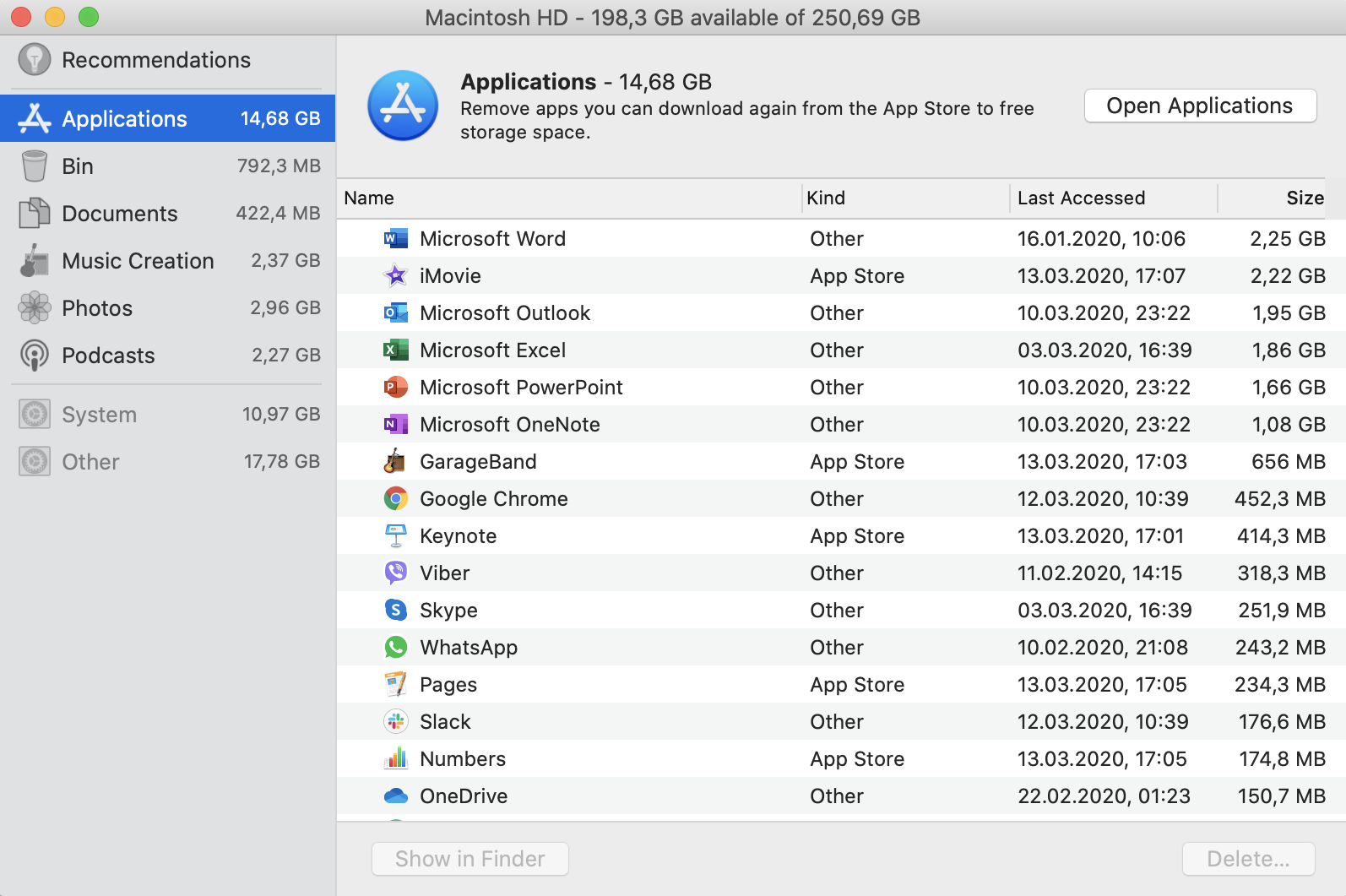 Check Application status on Mac