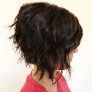 Short layered curly hairstyle