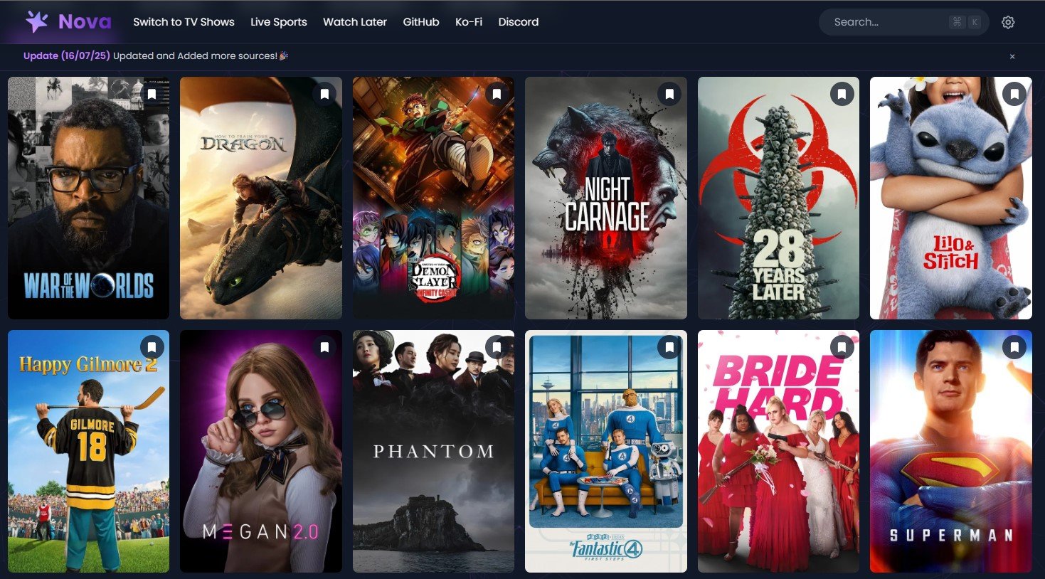 NovaStream movies